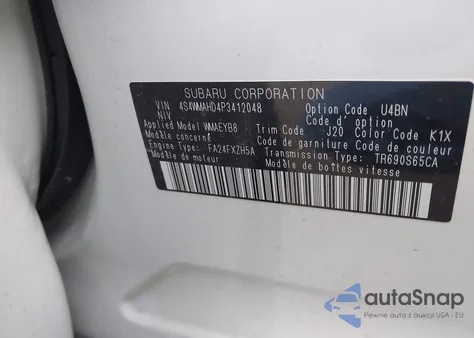 2023 Subaru Ascent Onyx Edition 7-Passenger z USA, uszkodzony, nr VIN 4S4WMAHD4P3412048